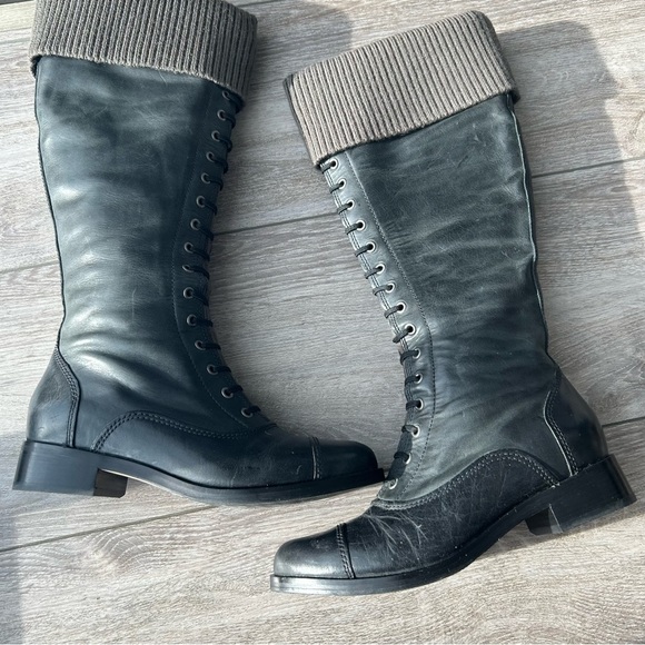 COPY - Cole Haan Nike Air Granny  Goth Equestrian Leather Riding Boots - Picture 3 of 16